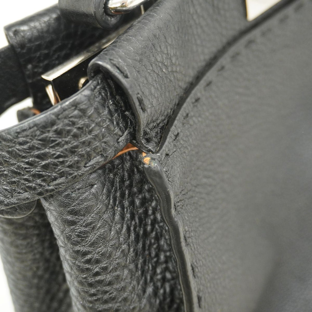 Fendi Handbag Selleria Peekaboo Leather Black Silver — view 6