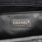 Chanel Chain Tote Bag Quilted Caviar Leather Black Gold — view 5