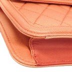 Chanel Shoulder Bag Quilted Caviar Leather Pink Gold — view 6