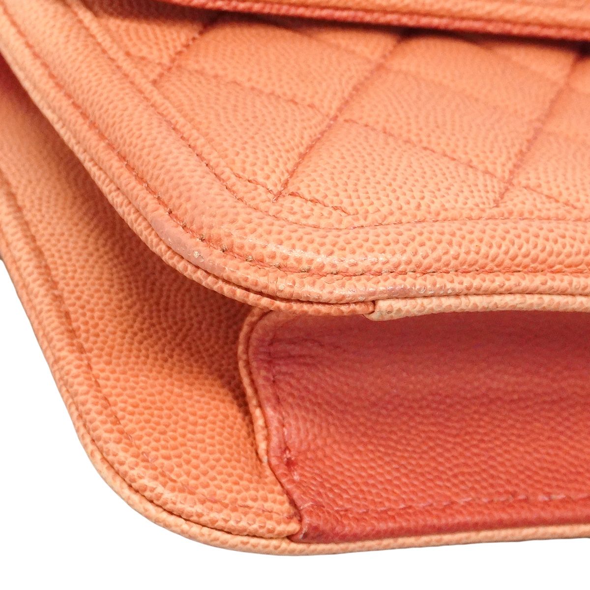 Chanel Shoulder Bag Quilted Caviar Leather Pink Gold — view 6