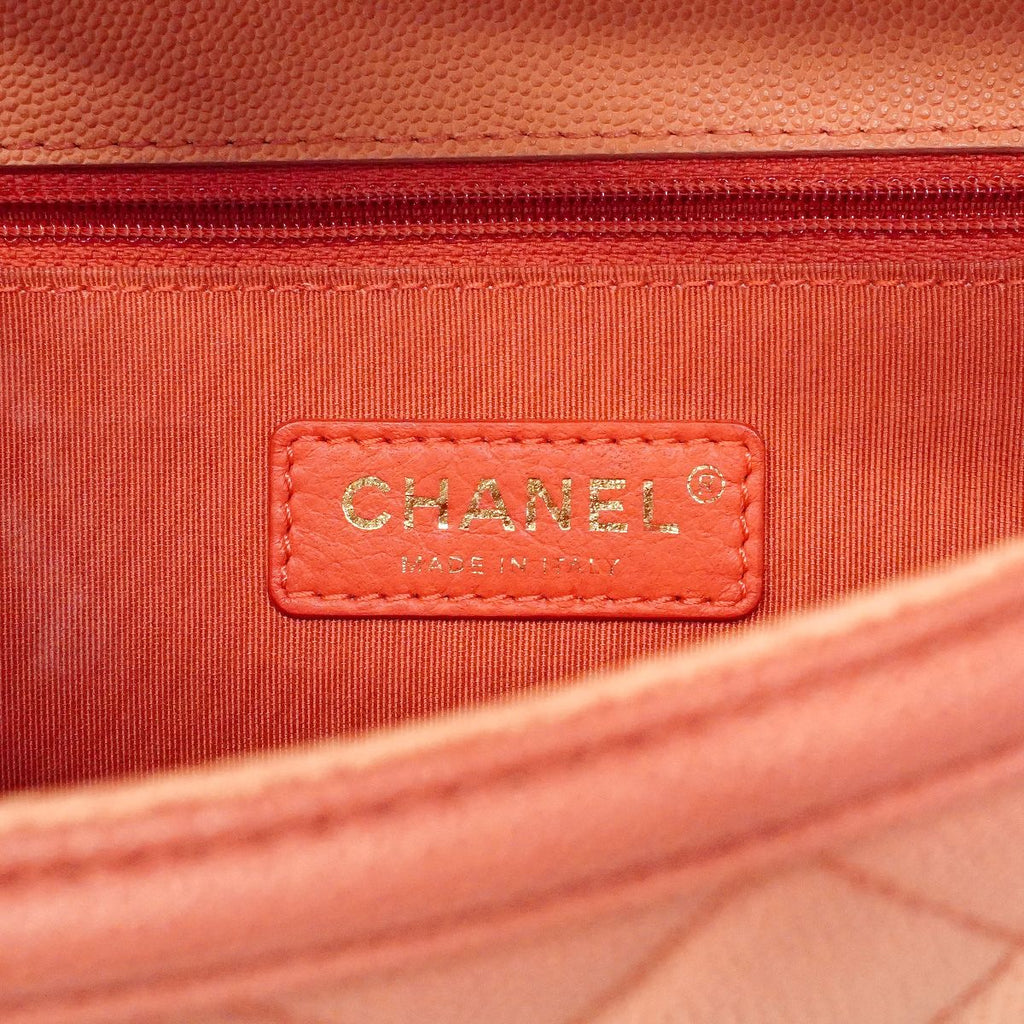 Chanel Shoulder Bag Quilted Caviar Leather Pink Gold — view 5