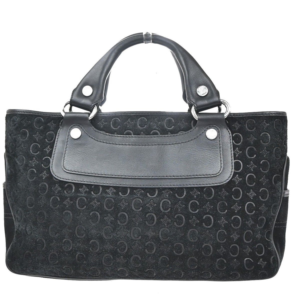 Celine C Macadam Boogie Bag Handbag Black Suede Leather — view 4