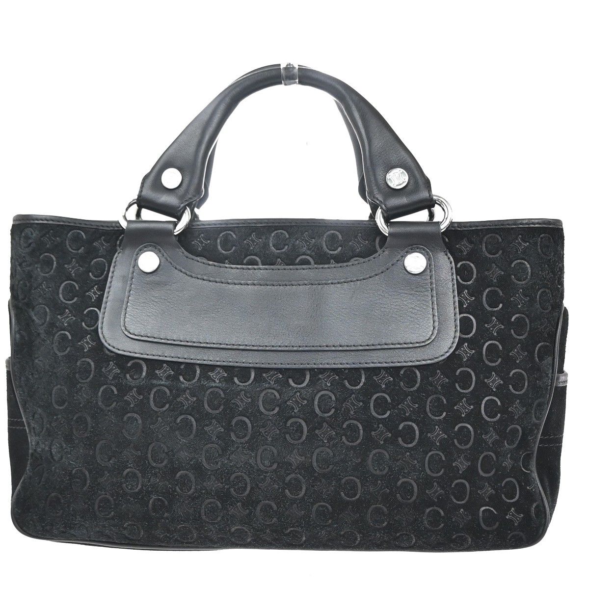 Celine C Macadam Boogie Bag Handbag Black Suede Leather — view 4