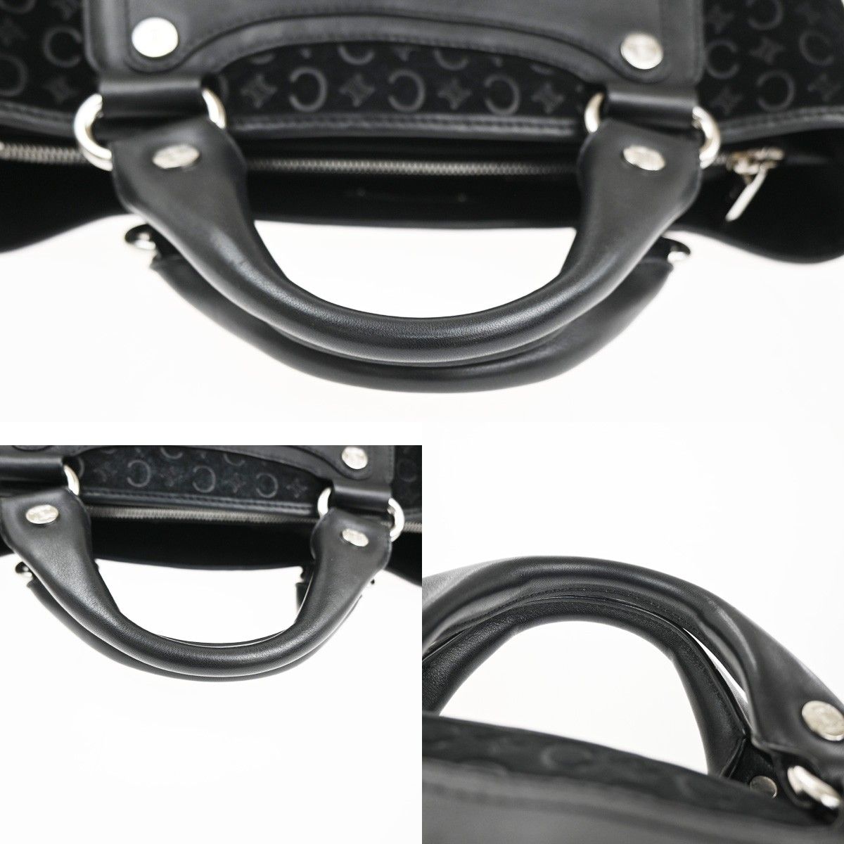 Celine C Macadam Boogie Bag Handbag Black Suede Leather — view 8