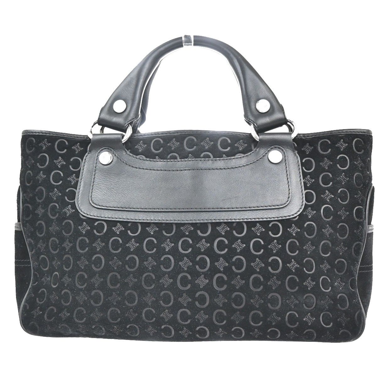 Celine C Macadam Boogie Bag Handbag Black Suede Leather