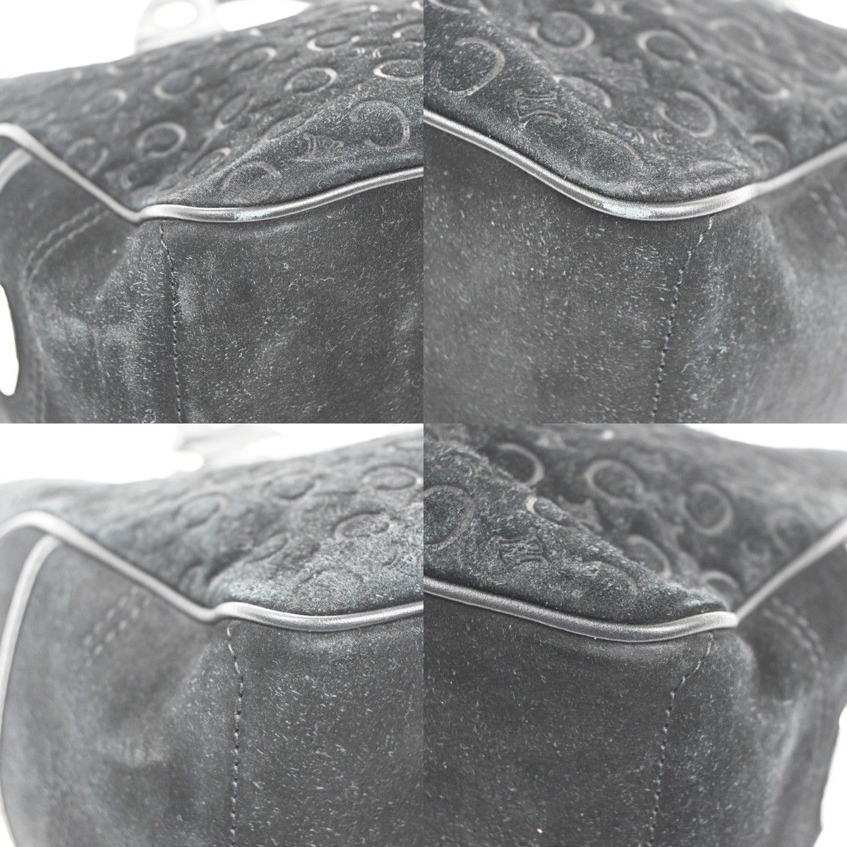 Celine C Macadam Boogie Bag Handbag Black Suede Leather — view 7