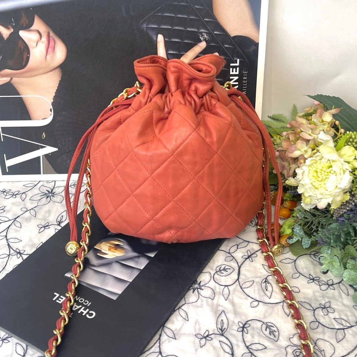 Chanel Drawstring Quilted Chain Shoulder Bag — view 3