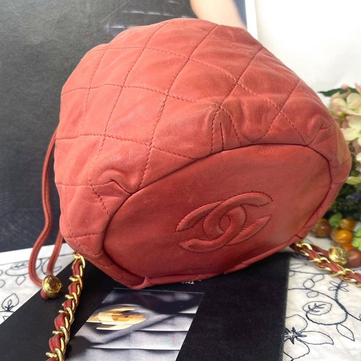 Chanel Drawstring Quilted Chain Shoulder Bag — view 4