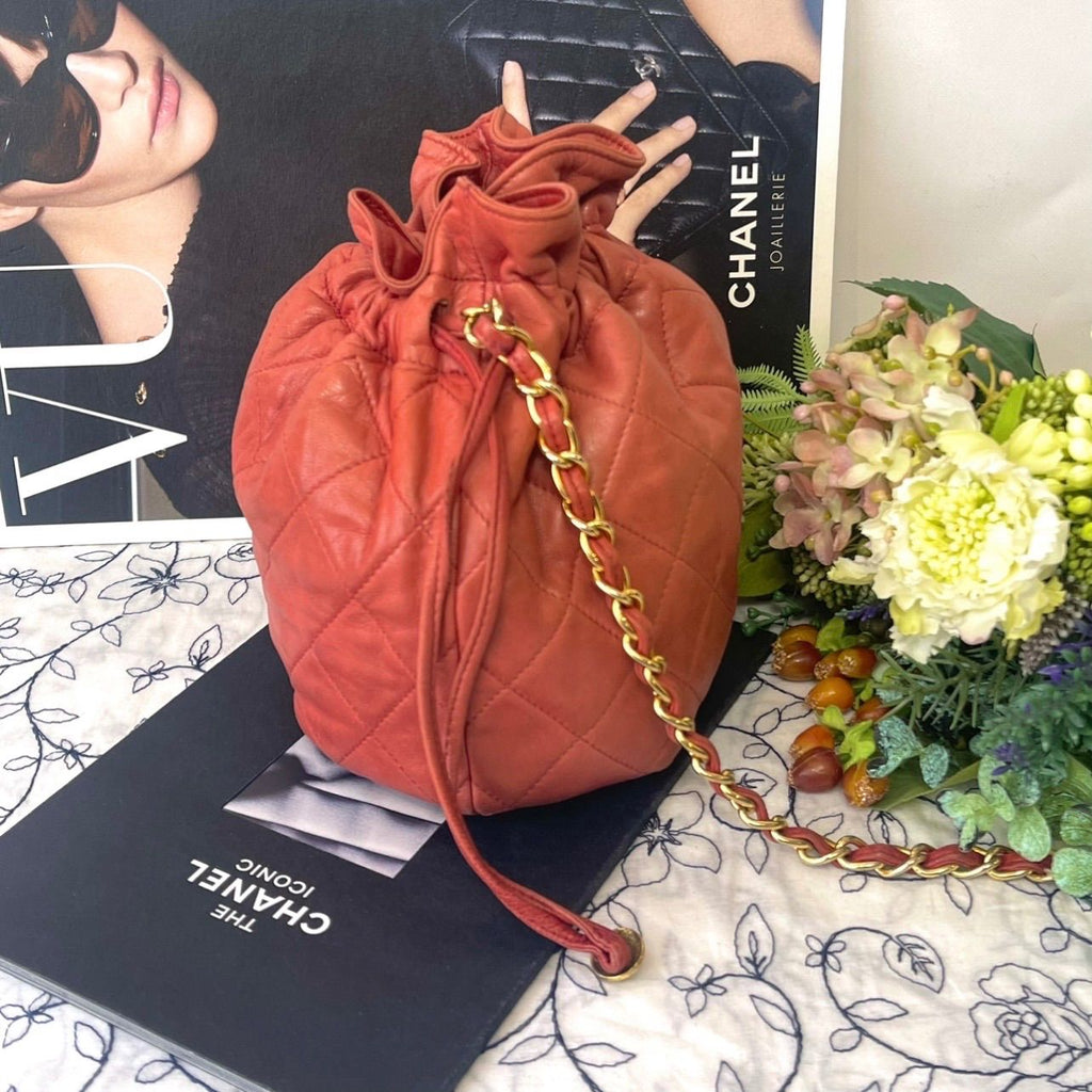 Chanel Drawstring Quilted Chain Shoulder Bag — view 6