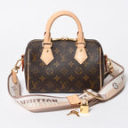 Louis Vuitton Shoulder Bag Speedy Bandouliere 20 Leather Brown Gold