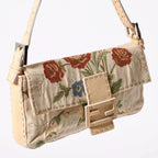 Fendi Selleria Mamma Bucket Flower Embroidery Shoulder Bag Botanical Pattern FF — view 3