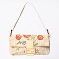 Fendi Selleria Mamma Bucket Flower Embroidery Shoulder Bag Botanical Pattern FF