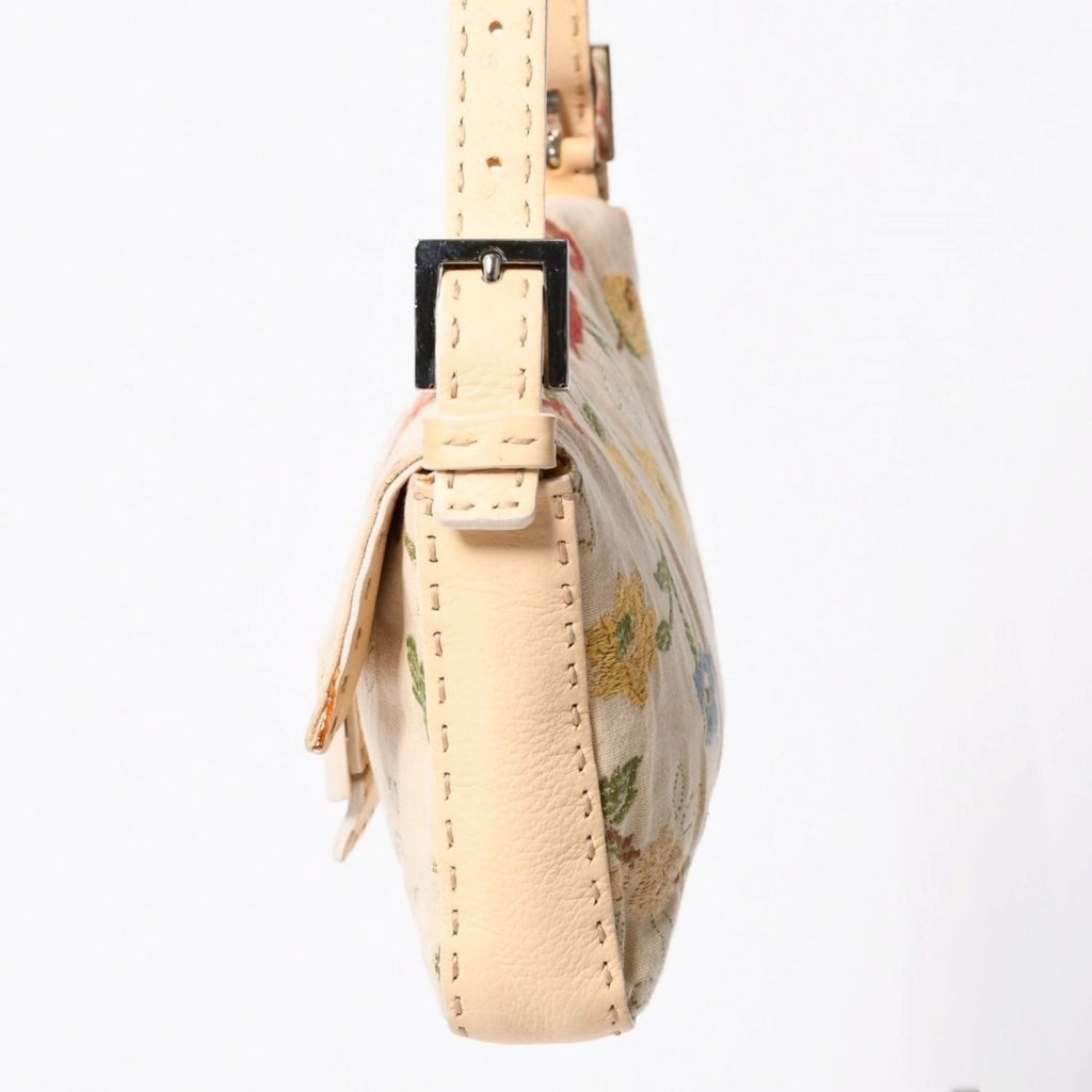 Fendi Selleria Mamma Bucket Flower Embroidery Shoulder Bag Botanical Pattern FF — view 4