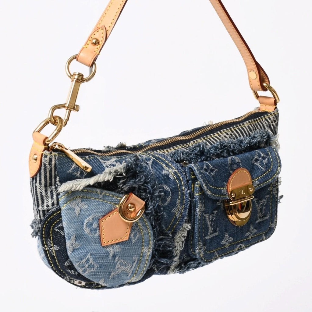 Louis Vuitton Pouch Patchwork Monogram Denim Blue — view 3
