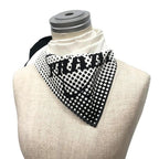Prada Cotton Scarf Carre Triangle Dot Pattern Black White Monotone — view 2