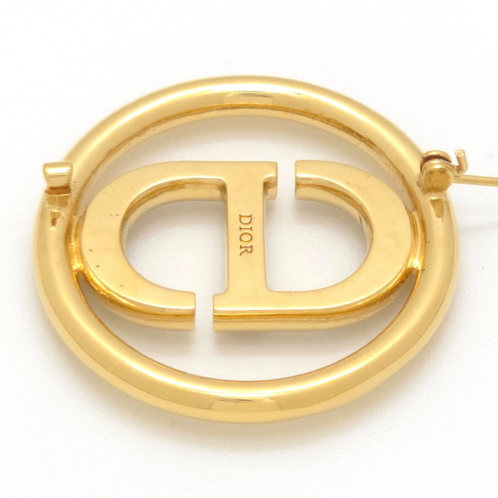 Dior 30 Montaigne CD Brooch Resin Pearl CD Signature Gold-Tone Metal — view 5