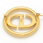 Dior 30 Montaigne CD Brooch Resin Pearl CD Signature Gold-Tone Metal — view 5