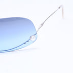 Chanel Shield Sunglasses Eyewear 125 CC Logo Faux Pearl Blue — view 7