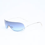 Chanel Shield Sunglasses Eyewear 125 CC Logo Faux Pearl Blue — view 2