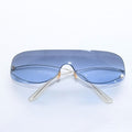 Chanel Shield Sunglasses Eyewear 125 CC Logo Faux Pearl Blue