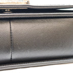 Chanel Black Caviar Silver Boy 25 Medium Chain Shoulder Bag — view 6
