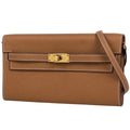 Hermes Kelly Long to Go Wallet on Chain Shoulder Bag Veau Epsom Gold