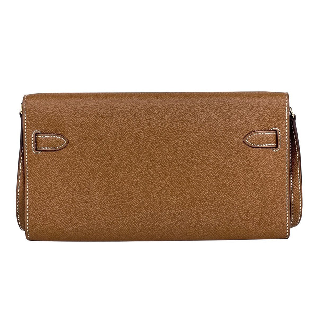 Hermes Kelly Long to Go Wallet on Chain Shoulder Bag Veau Epsom Gold — view 3