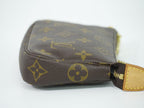 Louis Vuitton LV Mini Pochette Accessoires Monogram Pouch Handbag Brown — view 4