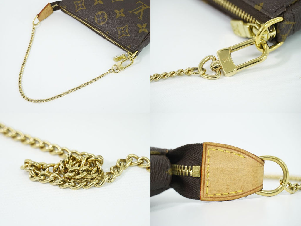 Louis Vuitton LV Mini Pochette Accessoires Monogram Pouch Handbag Brown — view 6
