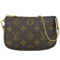 Louis Vuitton LV Mini Pochette Accessoires Monogram Pouch Handbag Brown