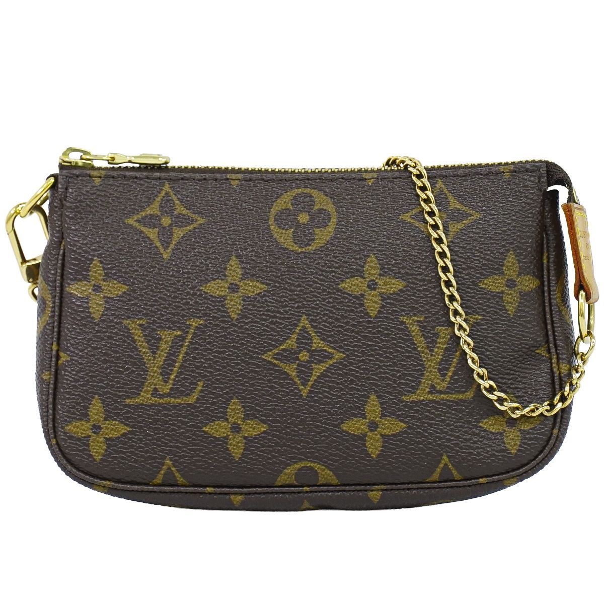 Louis Vuitton LV Mini Pochette Accessoires Monogram Pouch Handbag Brown