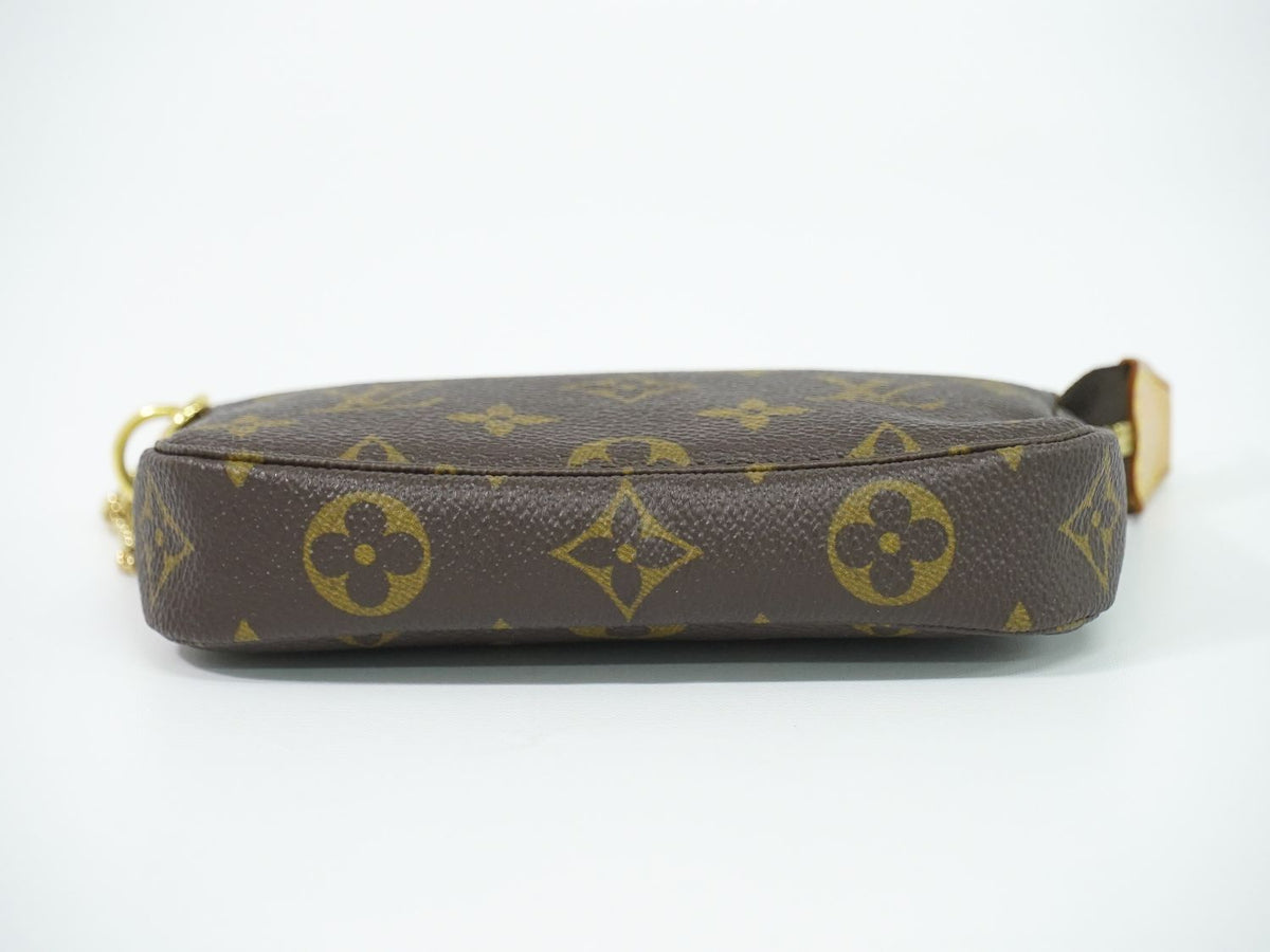 Louis Vuitton LV Mini Pochette Accessoires Monogram Pouch Handbag Brown — view 3