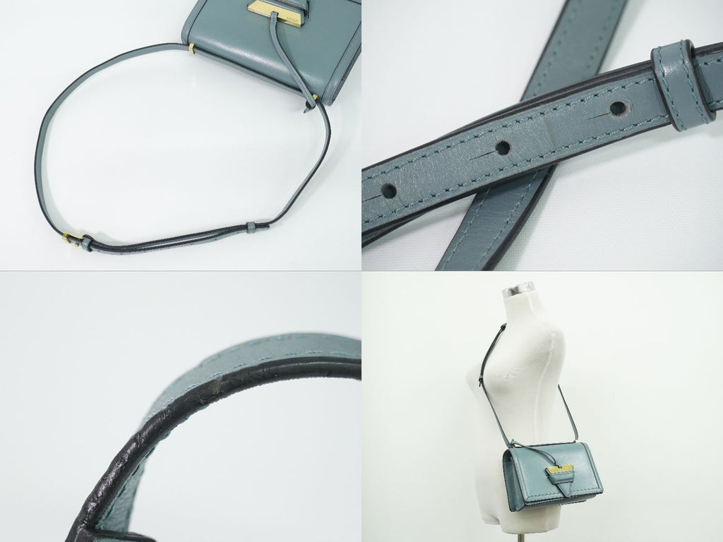 Loewe Barcelona Shoulder Bag Pochette Leather Blue — view 6