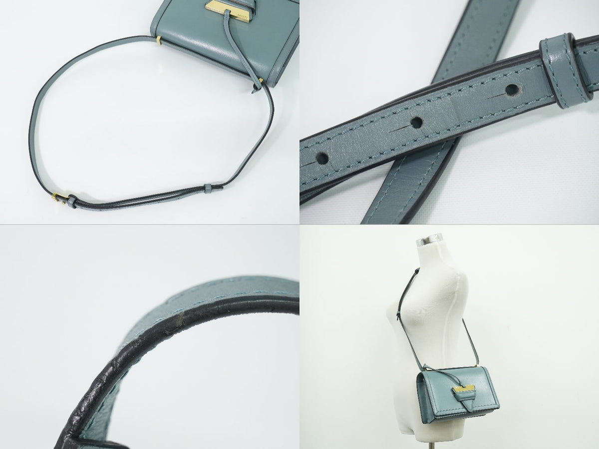 Loewe Barcelona Shoulder Bag Pochette Leather Blue — view 6