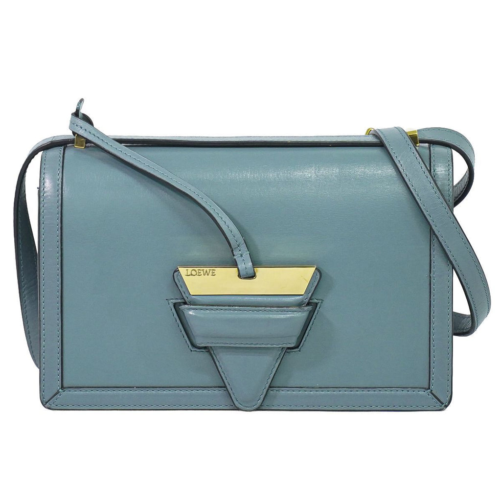 Loewe Barcelona Shoulder Bag Pochette Leather Blue