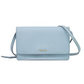 Prada Leather 2-Way Wallet on Chain Clutch Pochette Light Blue