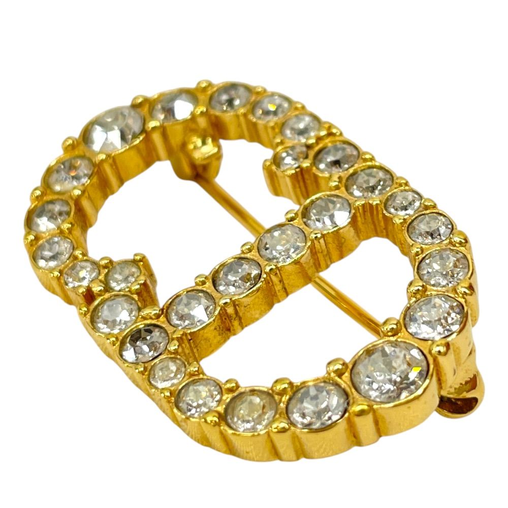 Dior Brooch Clair D Lune Rhinestone Metal Gold — view 4