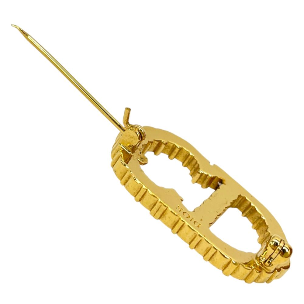 Dior Brooch Clair D Lune Rhinestone Metal Gold — view 7