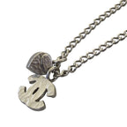 Chanel 07P Pendant CC Logo Heart Metal Rhinestone Silver — view 5