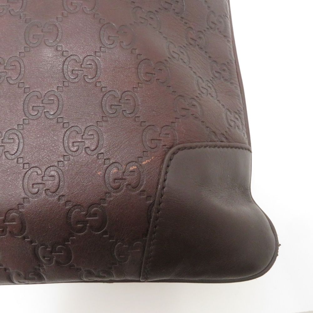 Gucci Guccissima Shoulder Bag Dark Brown Leather GG Canvas — view 5