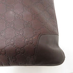 Gucci Guccissima Shoulder Bag Dark Brown Leather GG Canvas — view 5