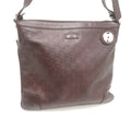 Gucci Guccissima Shoulder Bag Dark Brown Leather GG Canvas