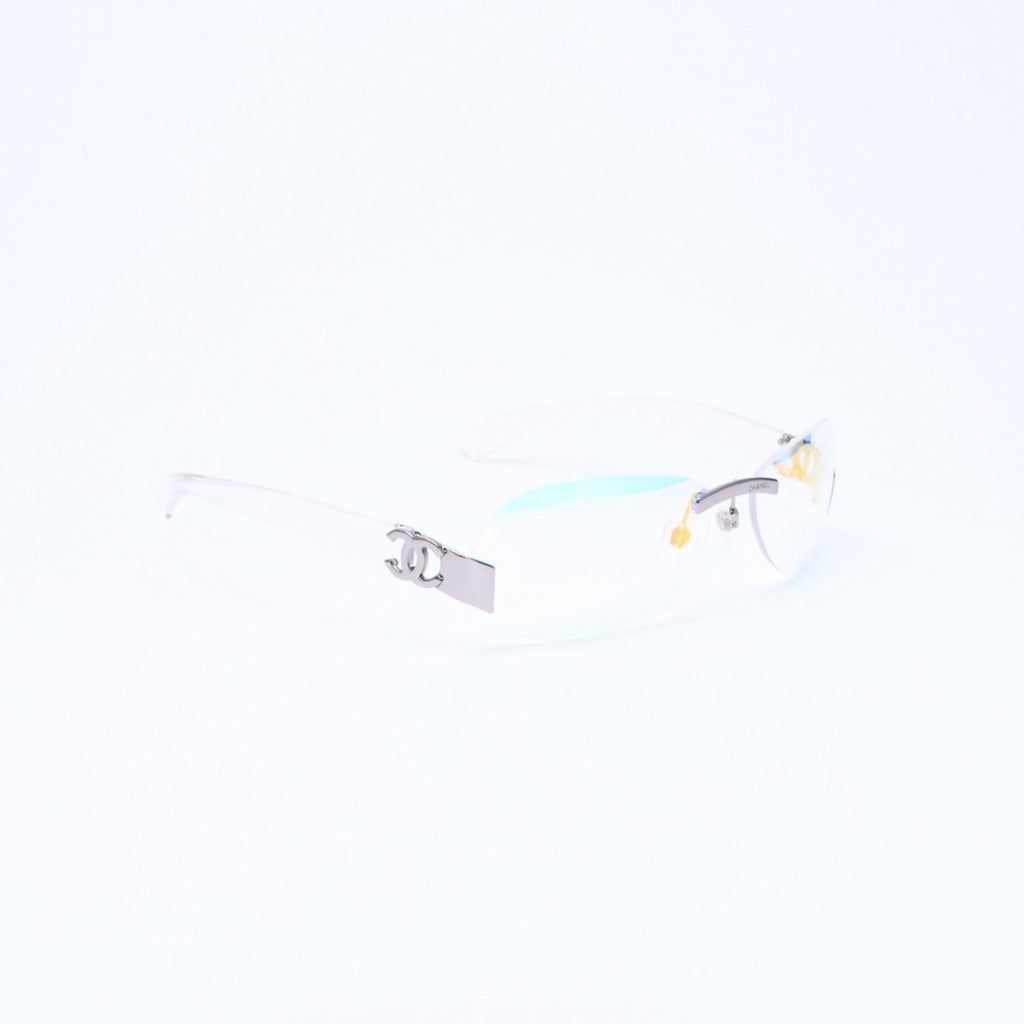 Chanel Rimless Sunglasses Eyewear CC Logo Aurora Clear — view 3