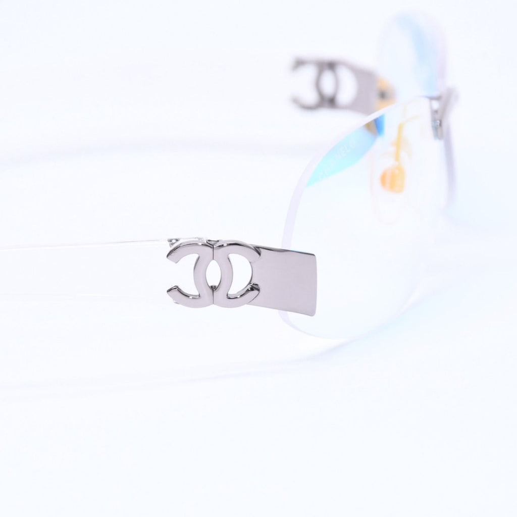 Chanel Rimless Sunglasses Eyewear CC Logo Aurora Clear — view 7
