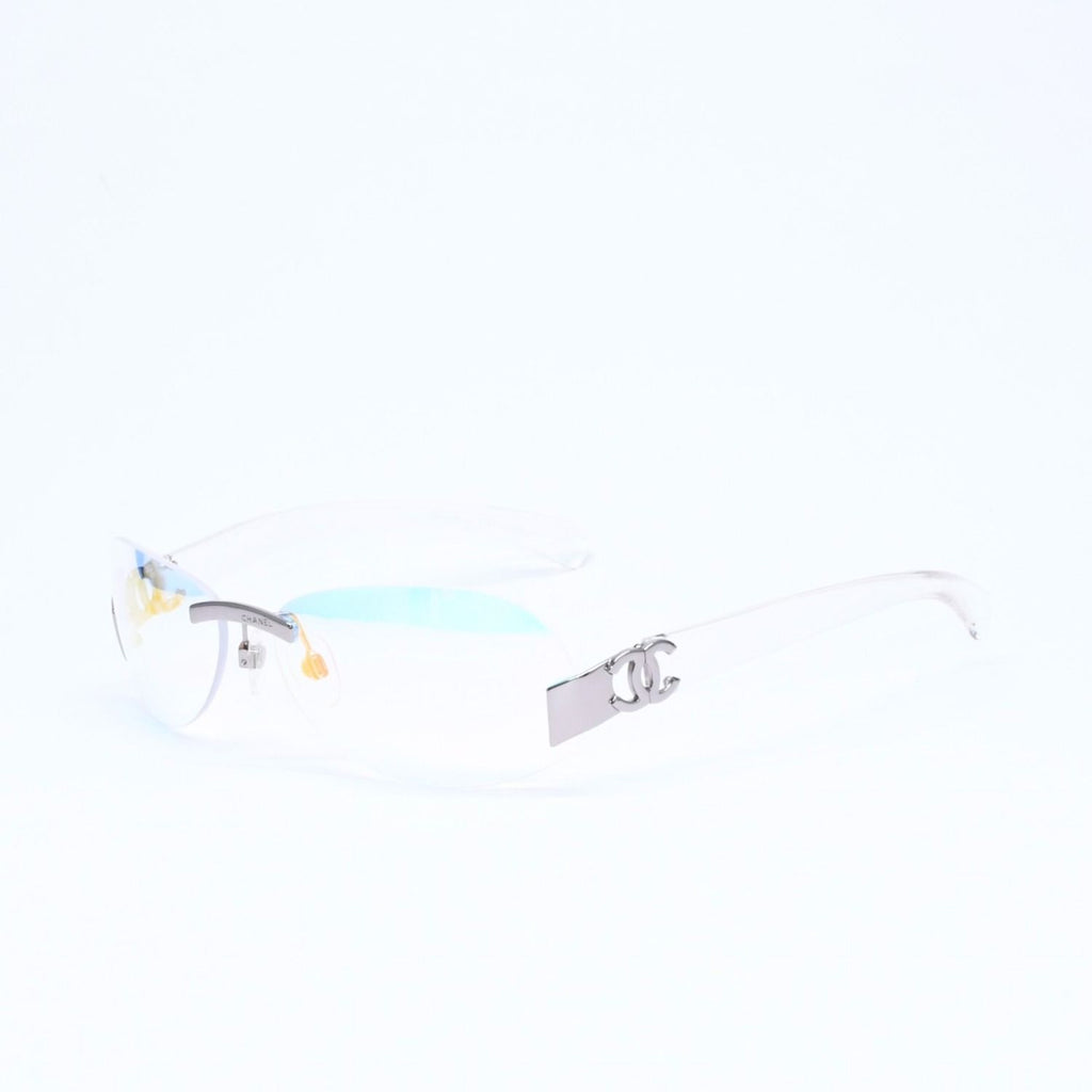 Chanel Rimless Sunglasses Eyewear CC Logo Aurora Clear — view 2