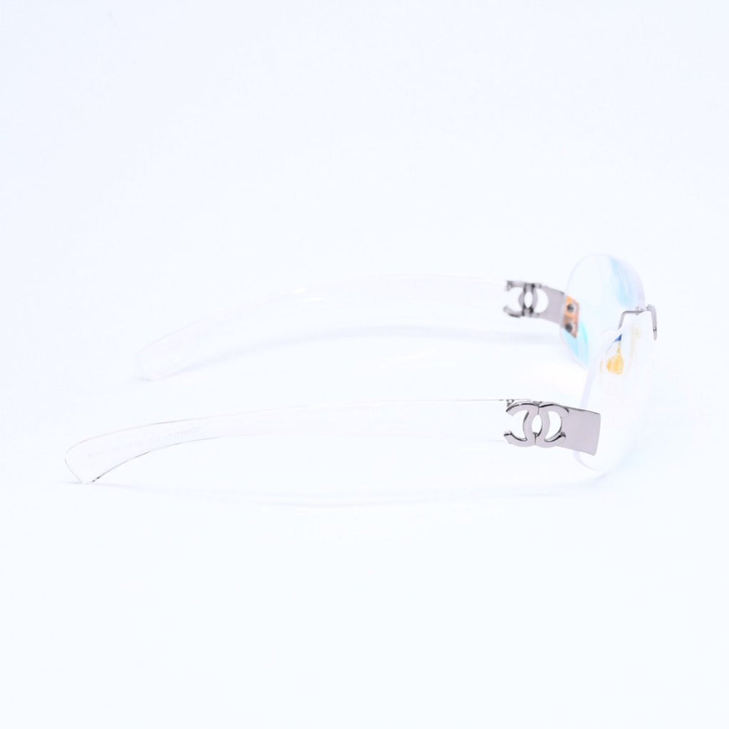 Chanel Rimless Sunglasses Eyewear CC Logo Aurora Clear — view 4
