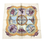 Hermes Scarf Carre 45 Belles Amures Sailing Aesthetics Ship White Silk