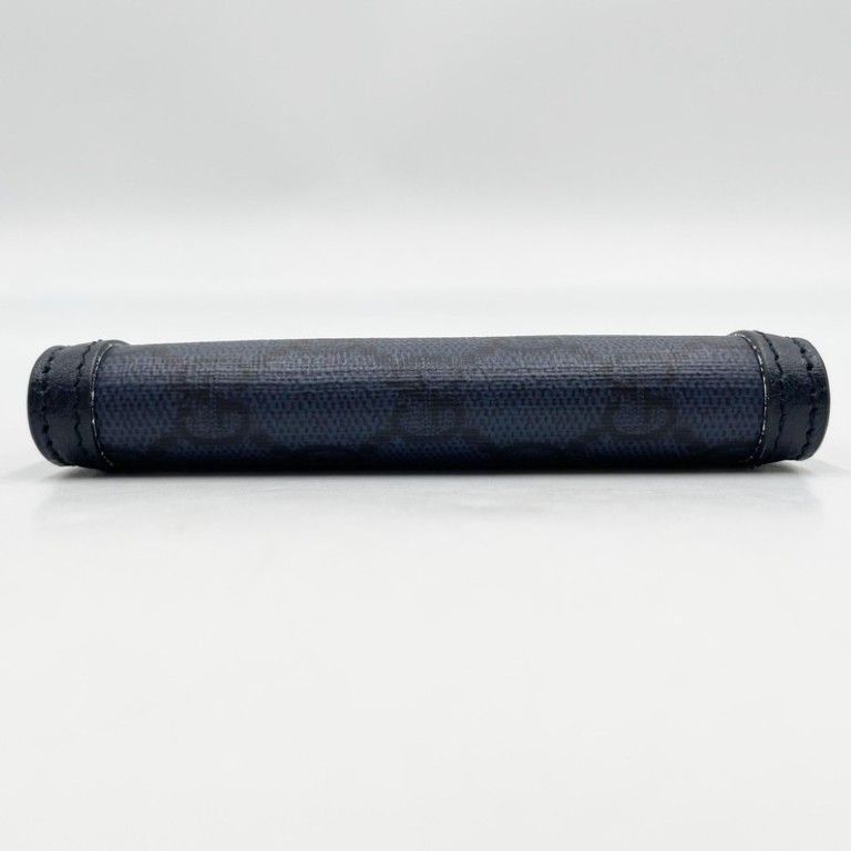 Gucci Card Case GG Supreme Blue Leather Business — view 3