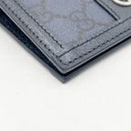 Gucci Card Case GG Supreme Blue Leather Business — view 6