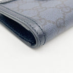 Gucci Card Case GG Supreme Blue Leather Business — view 4